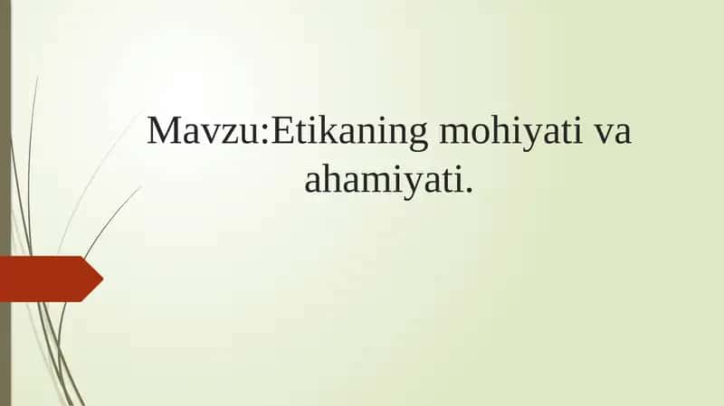 Etikafanining mohiyati