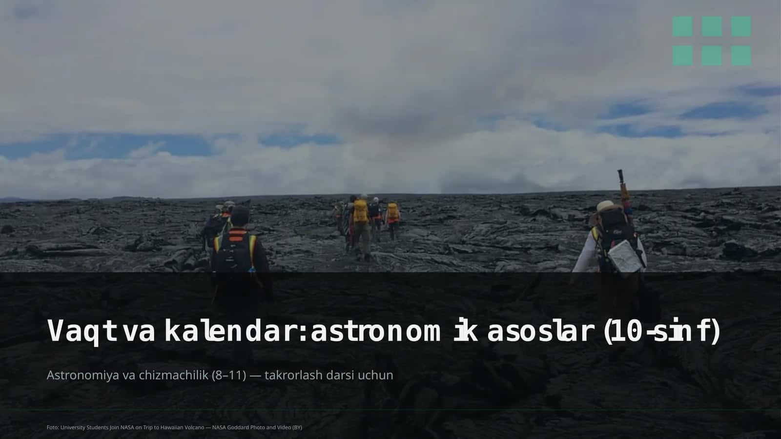 Vaqt va kalendar: astronomik asoslar (10-sinf)