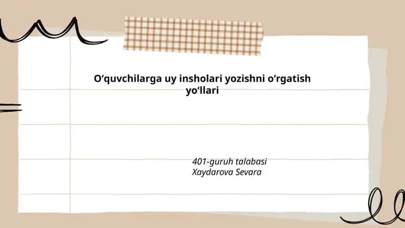 Insholari yozishni oʻrgatish yoʻllari