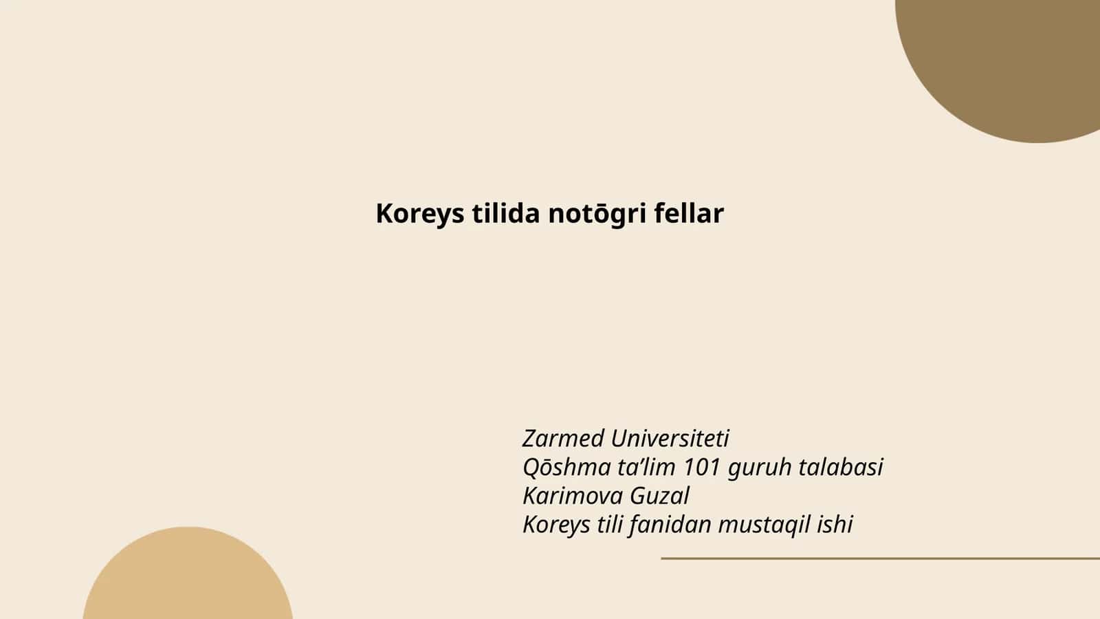 Koreys tilida notōgri fellar