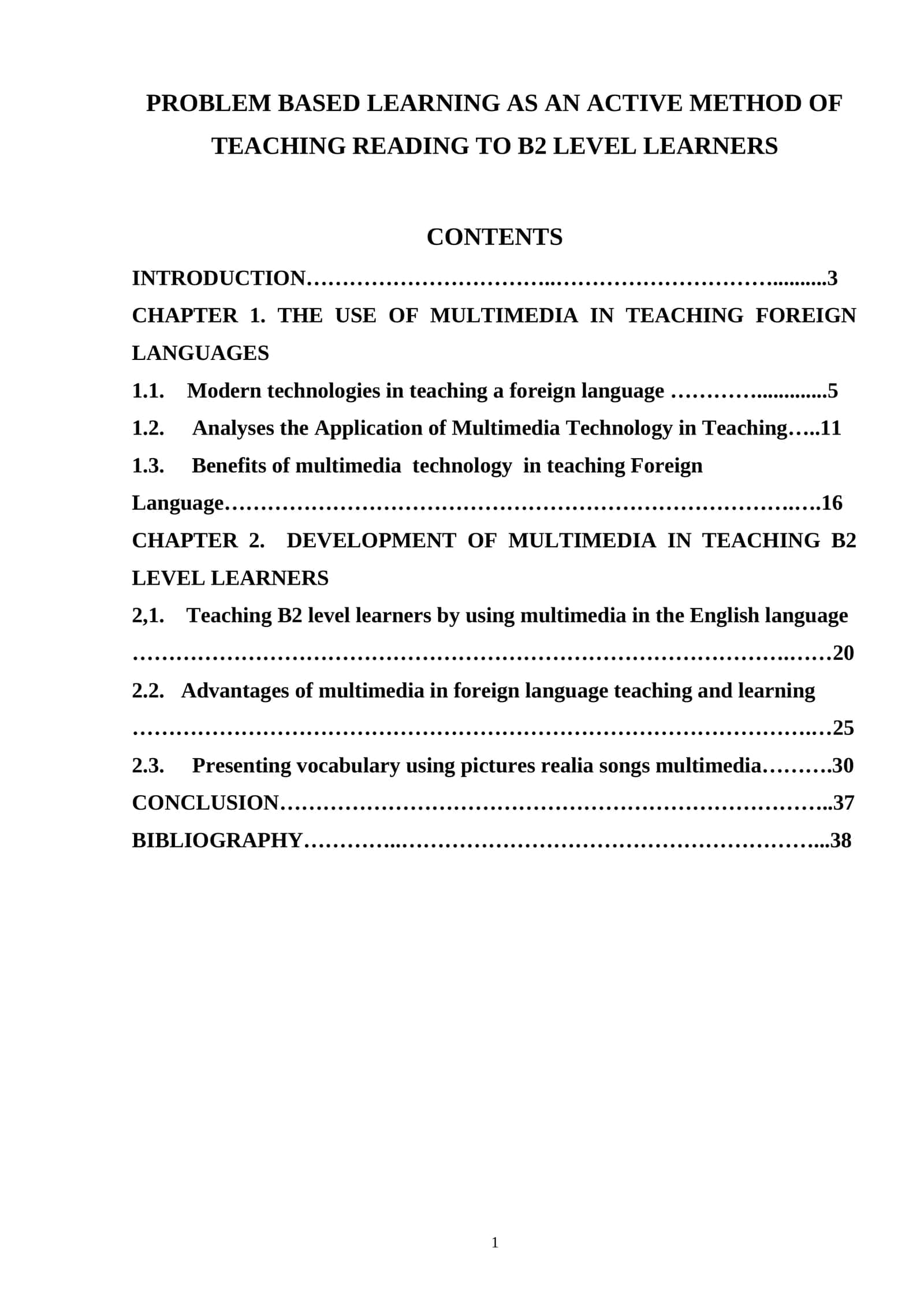 PROBLEM BASED LEARNING AS AN ACTIVE METHOD OF TEACHING READING TO B2 LEVEL LEARNERS