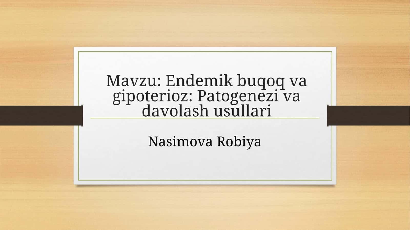 Endemik buqoq va gipoterioz: Patogenezi va davolash usullari
