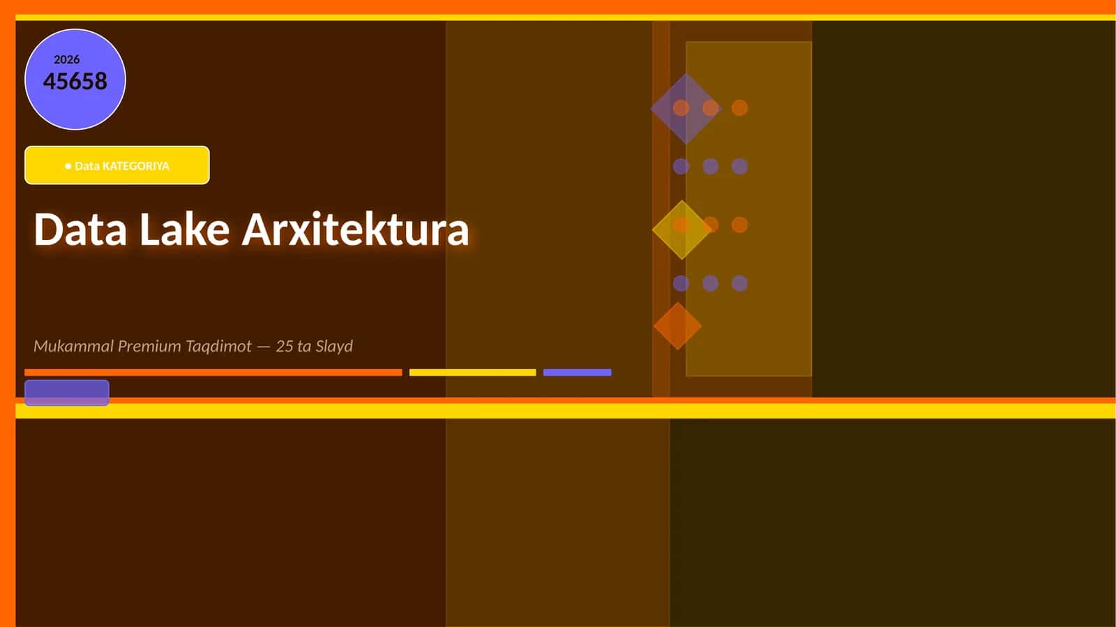 Data Lake Arxitektura Mukammal Premium Taqdimot — 25 ta Slayd