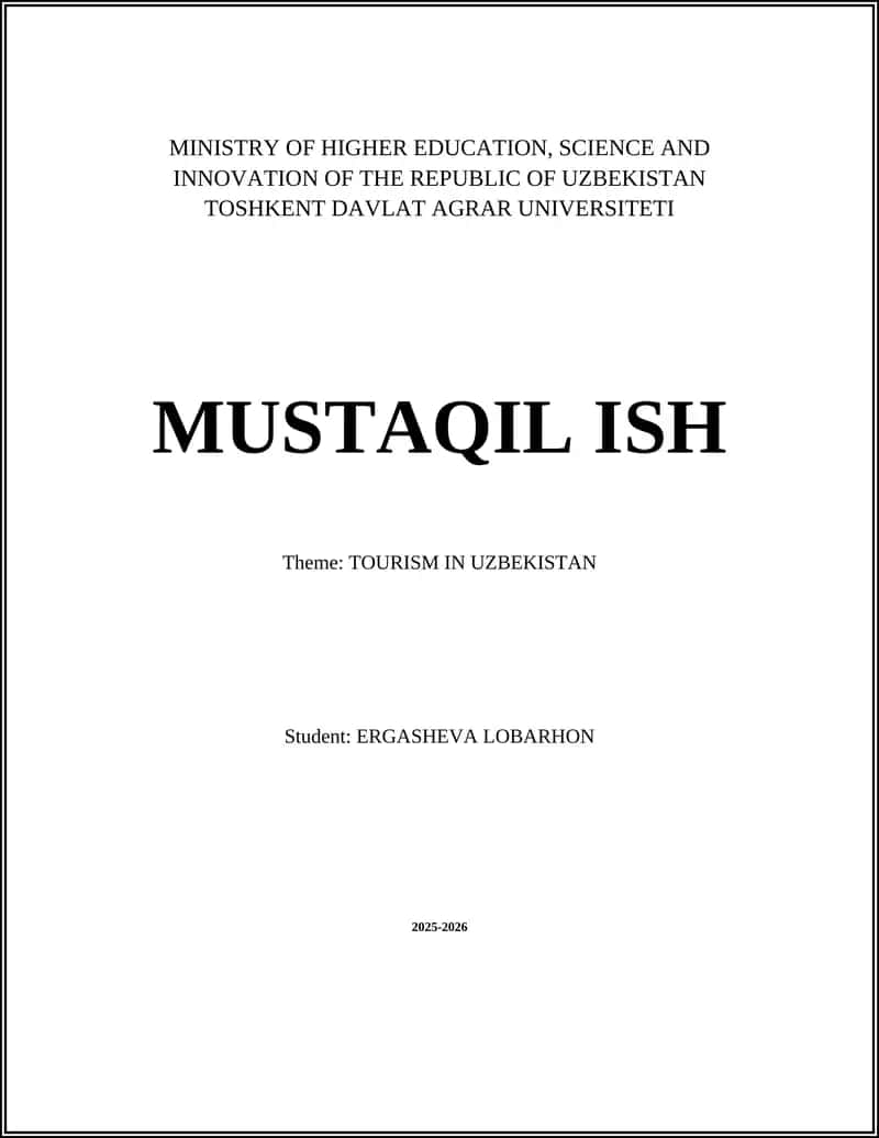 TOURISM IN UZBEKISTAN