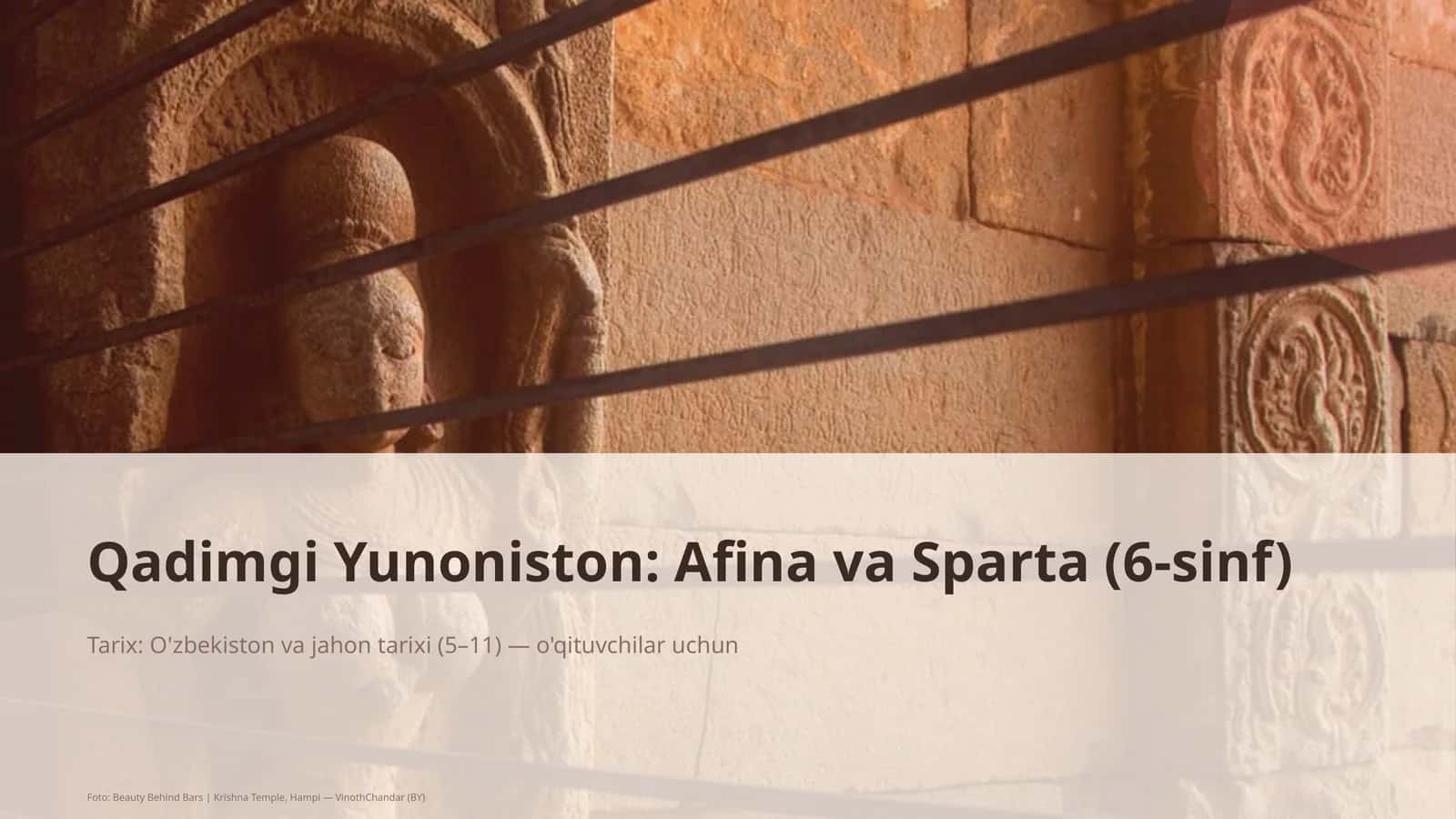 Qadimgi Yunoniston: Afina va Sparta (6-sinf)