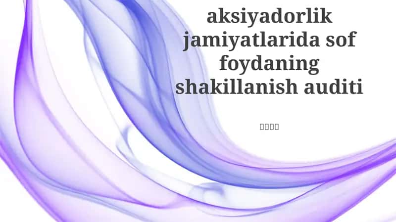 Faoliyatchsiz Daromadlar Auditi