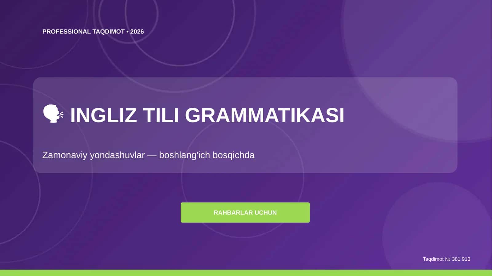 INGLIZ TILI GRAMMATIKASI