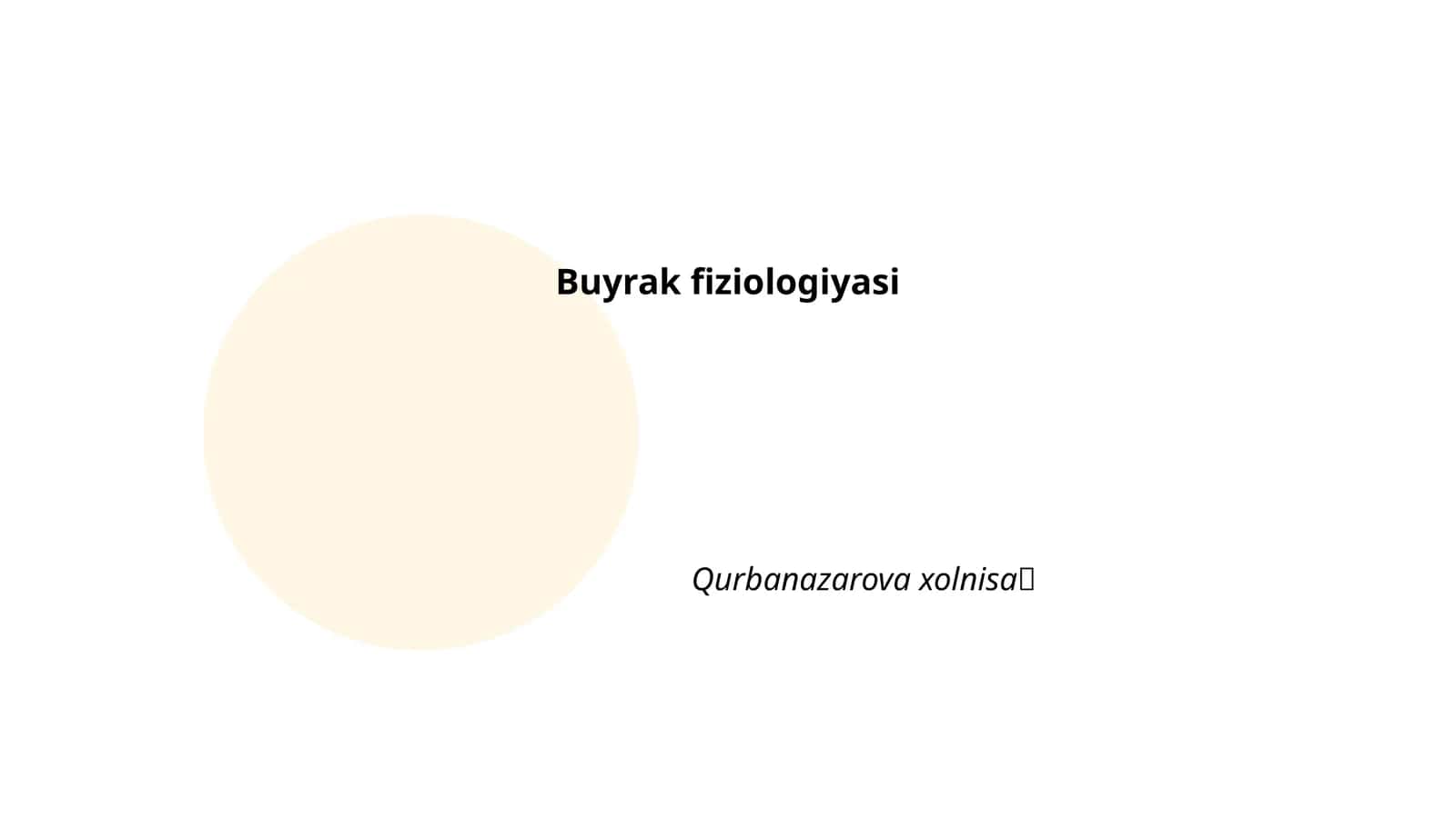 Buyrak fiziologiyasi