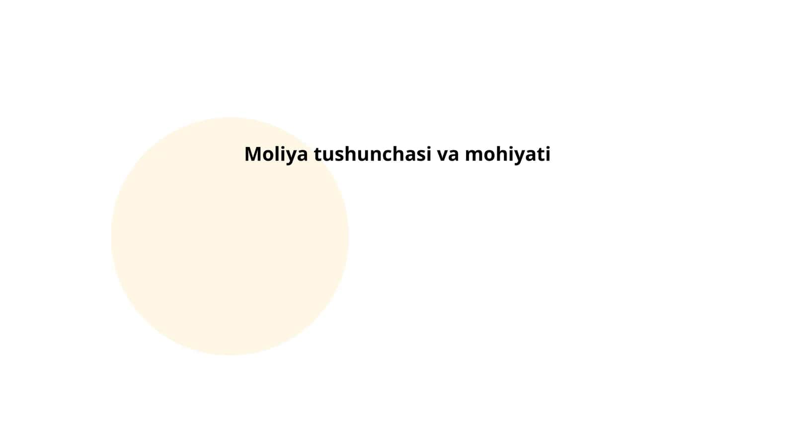Moliya tushunchasi va mohiyati