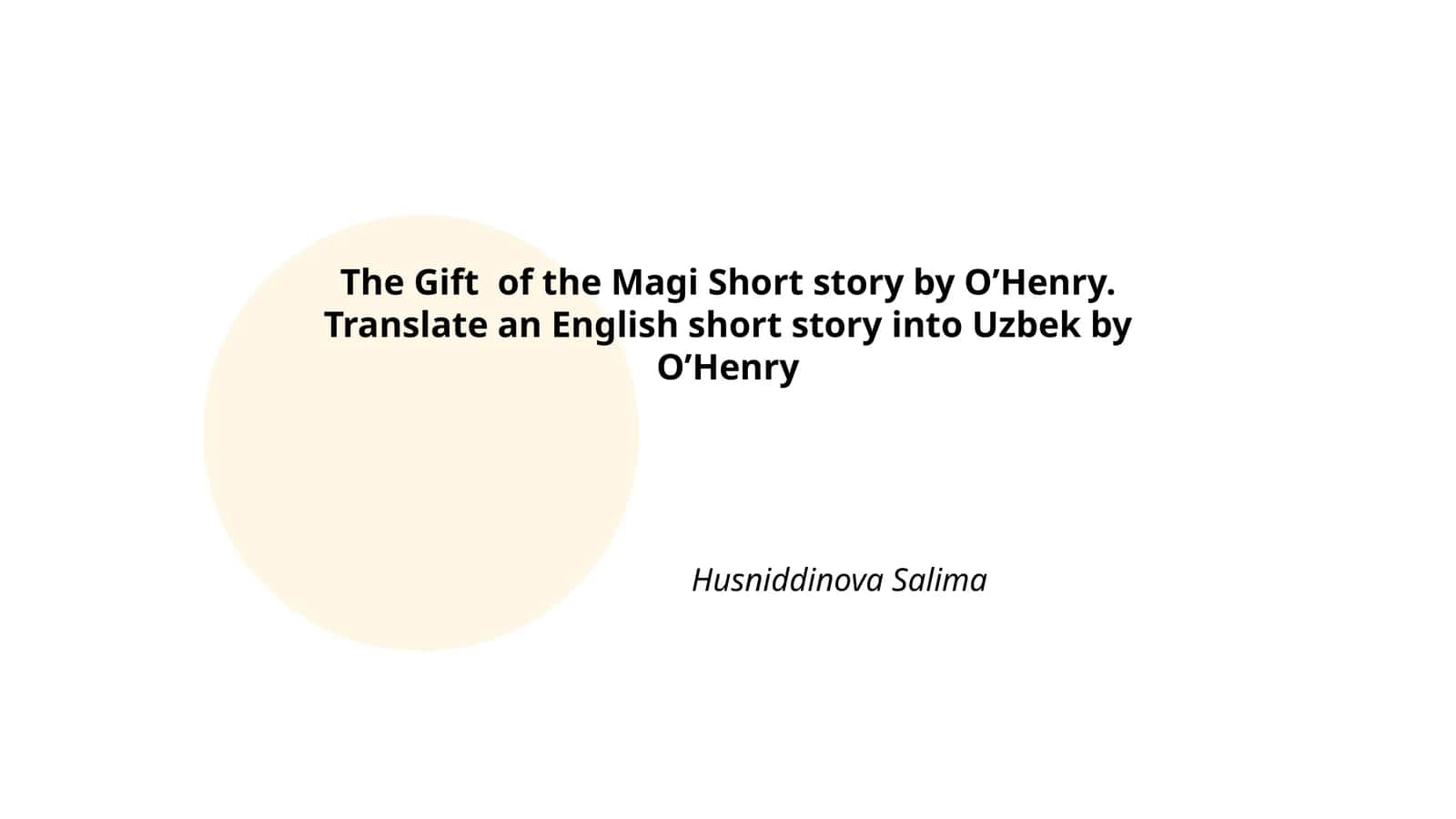 The Gift of the Magi
