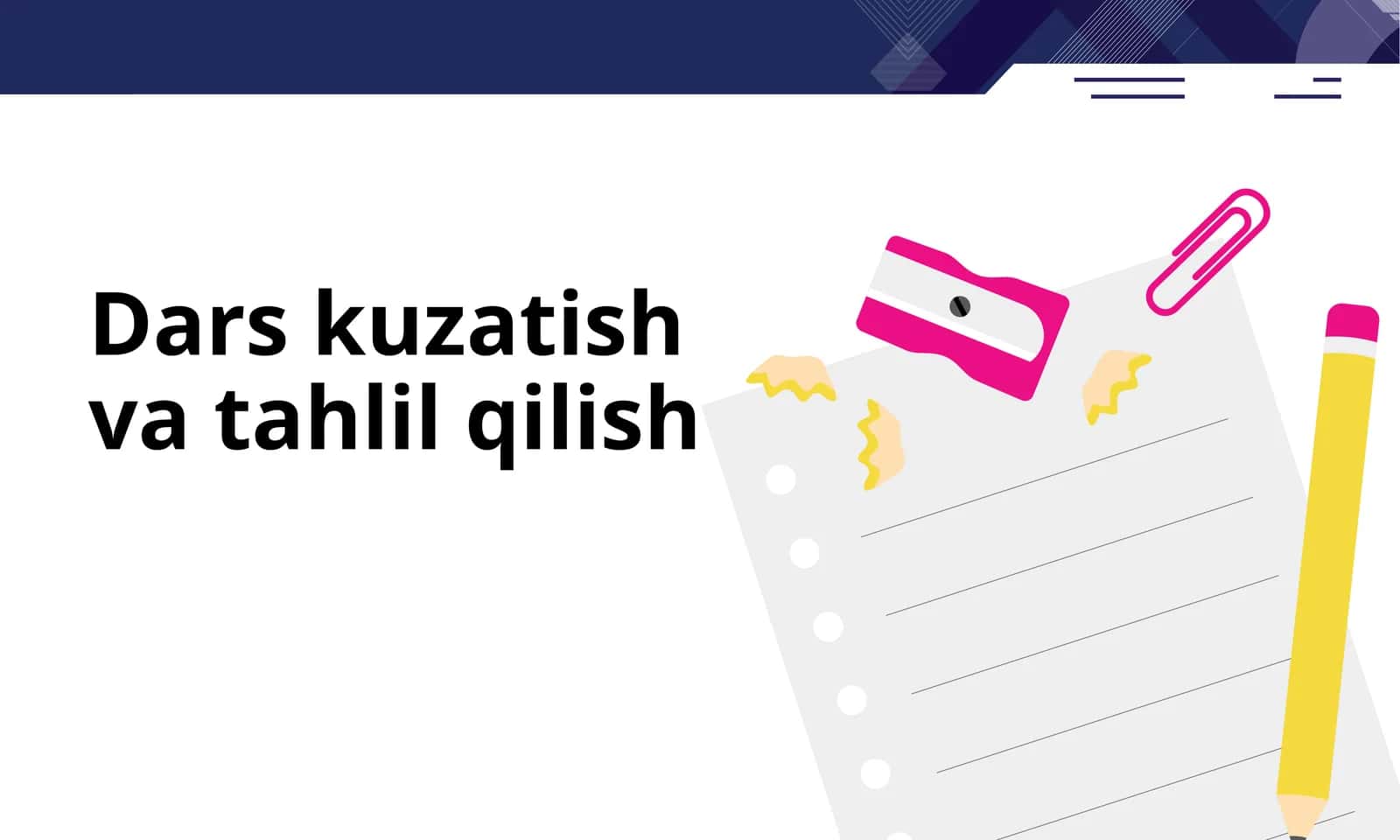 Dars kuzatish va tahlil qilish
