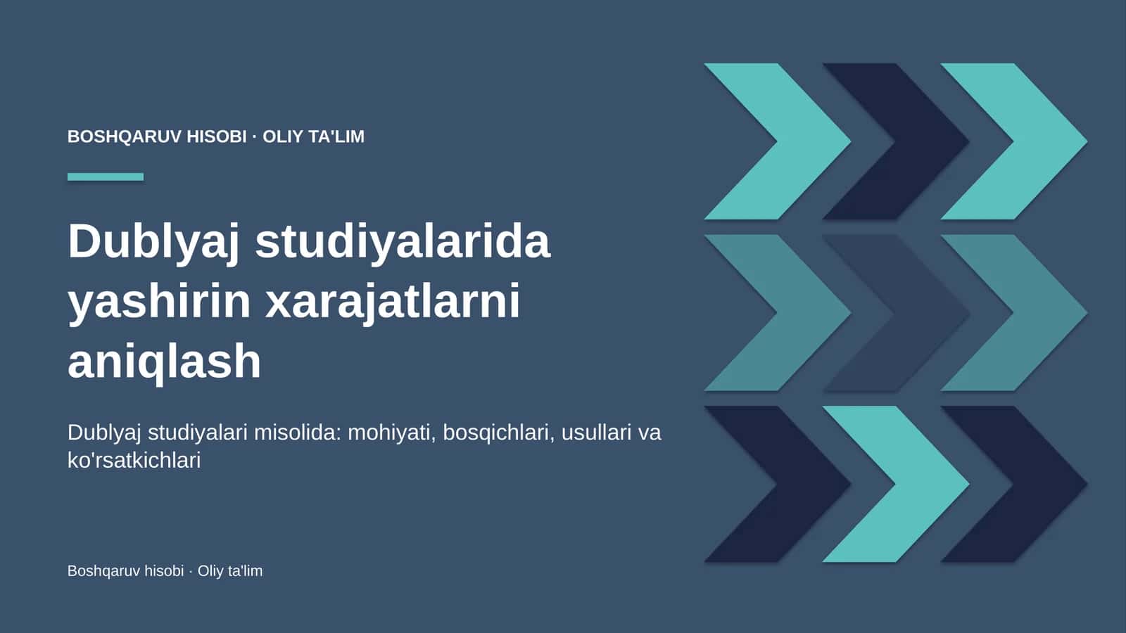 Dublyaj studiyalarida yashirin xarajatlarni aniqlash