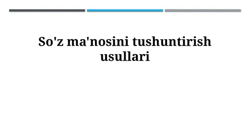 Ta'riflash usullari