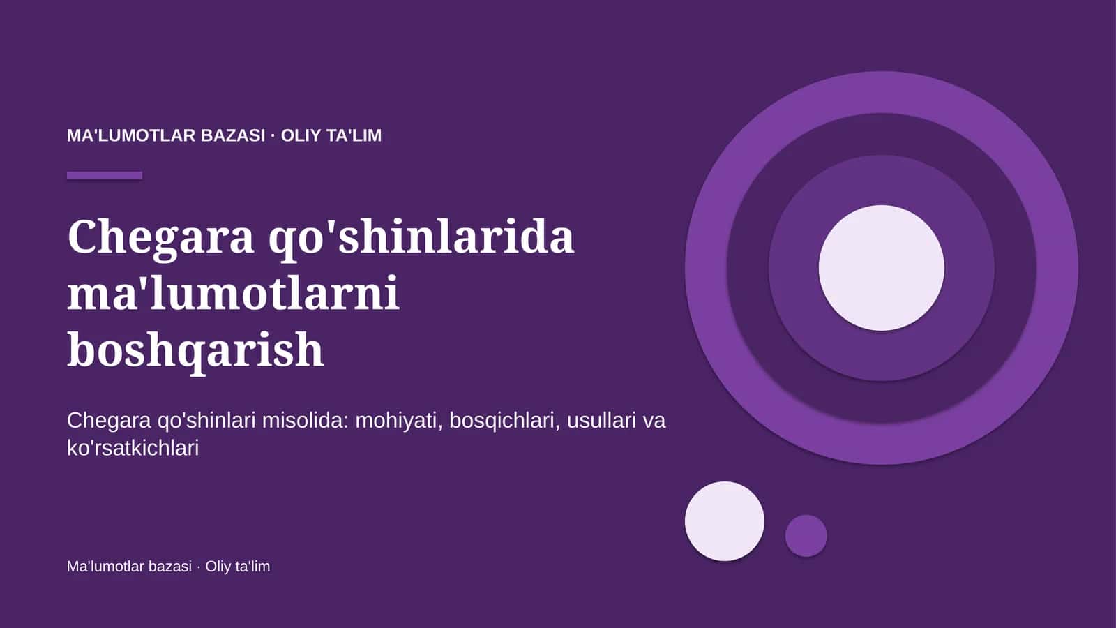 Chegara qo'shinlarida ma'lumotlarni boshqarish