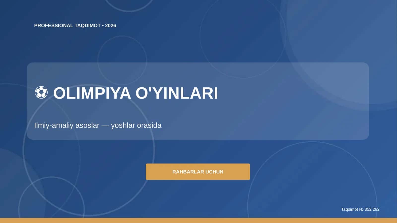 Olimpiya O'yinlari: Ilmiy-amaliy asoslar