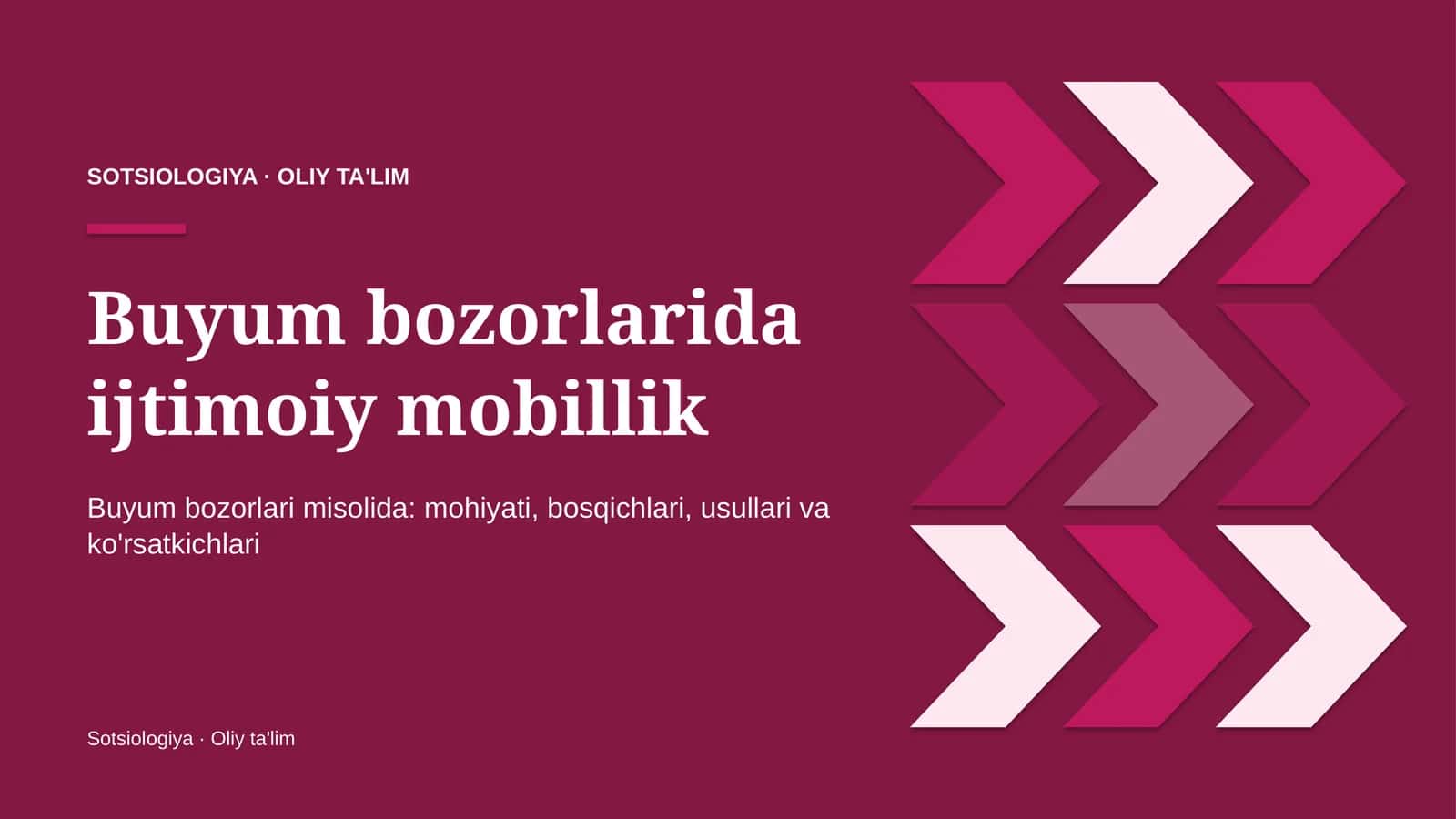 Buyum bozorlarida ijtimoiy mobillik