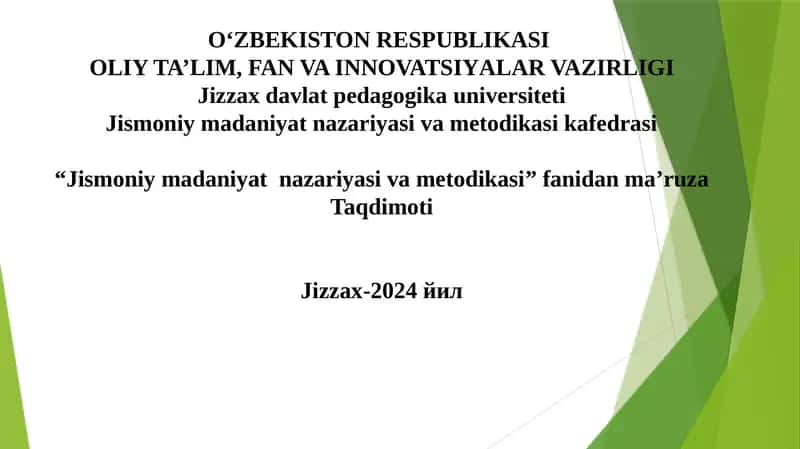 Jismoniy madaniyat nazariyasi va metodikasi