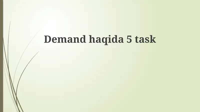 Demandhaqida5 task