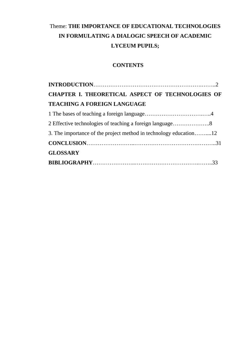 THE IMPORTANCE OF EDUCATIONAL TECHNOLOGIES IN FORMULATING A DIALOGIC SPEECH OF ACADEMIC LYCEUM PUPILS