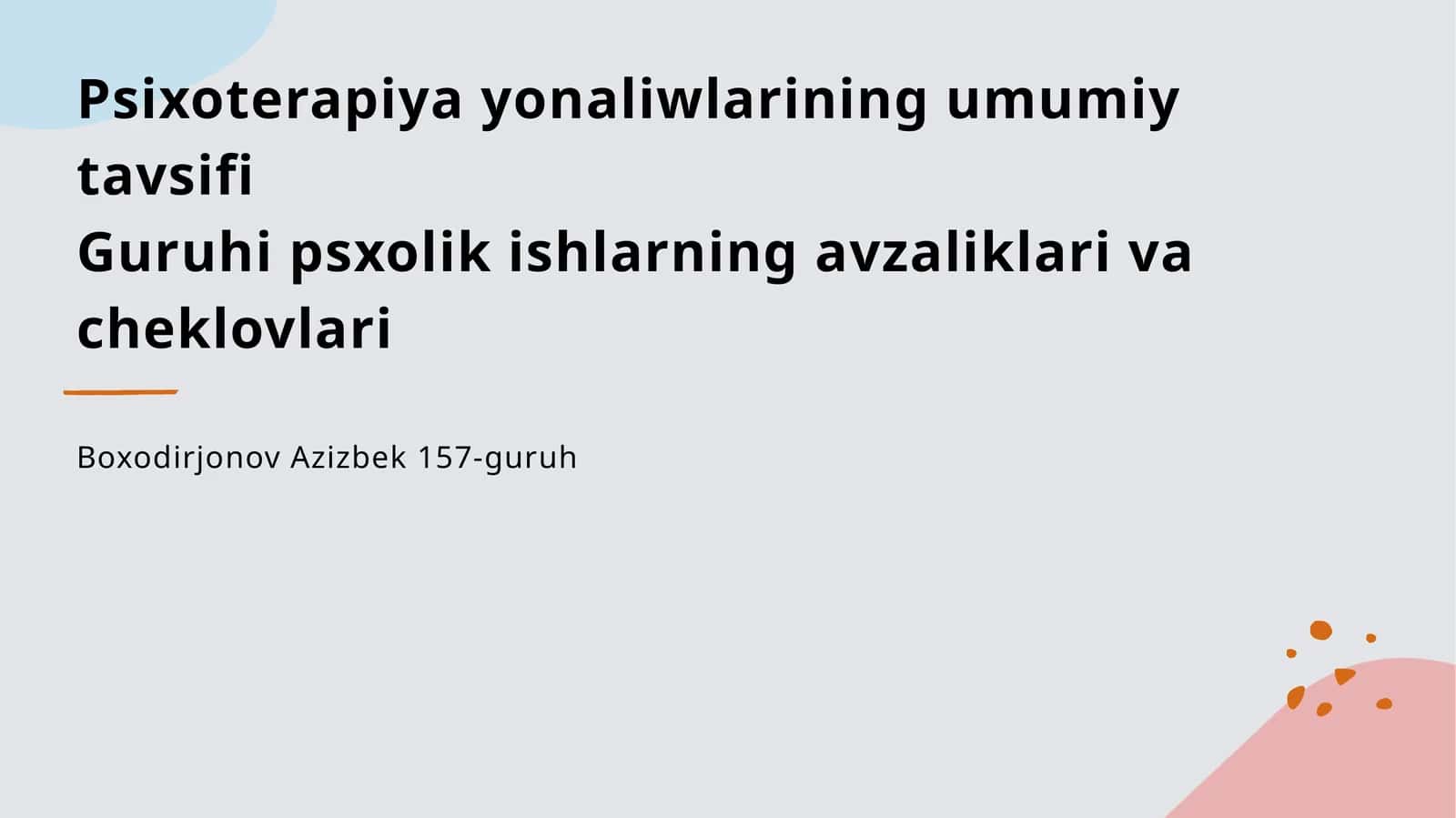 Psixoterapiya yonaliwlari