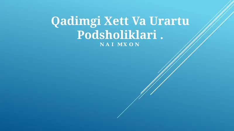 Qadimgi Xett Va Urartu Podsholiklari
