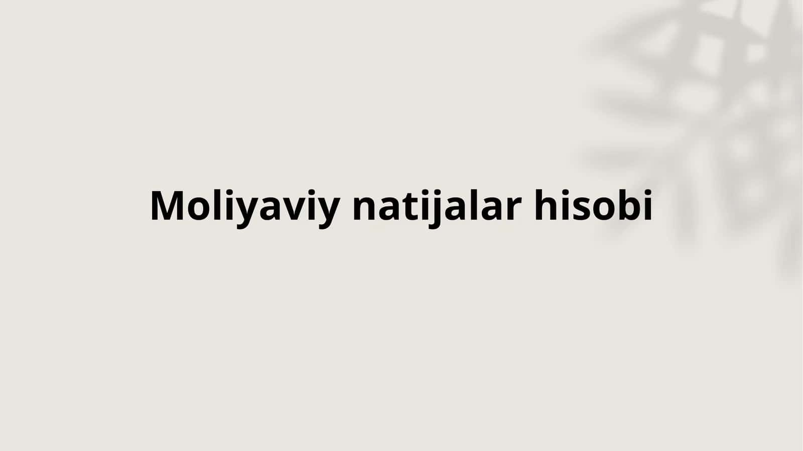Moliyaviy natijalar hisobi