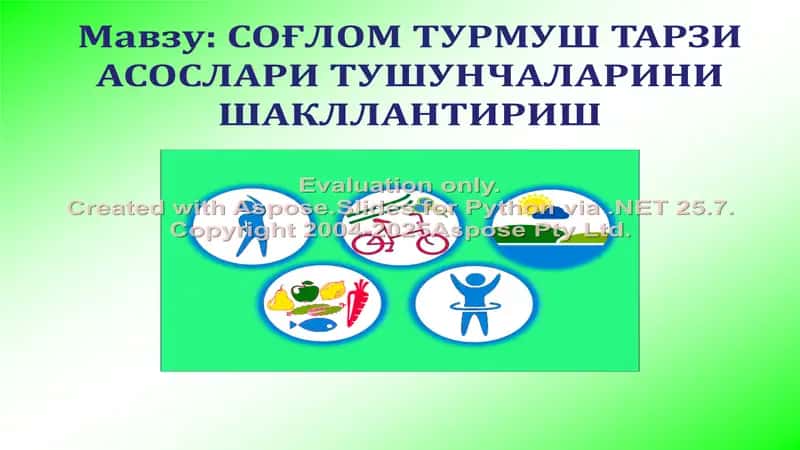 СОҒЛОМ ТУРМУШ ТАРЗИ АСОСЛАРИ ТУШУНЧАЛАРИНИ ШАКЛЛАНТИРИШ