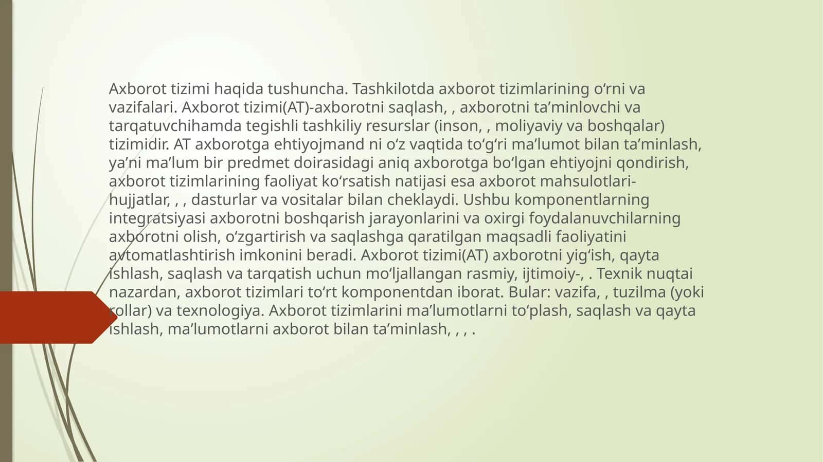 Axborot tizimi(AT)