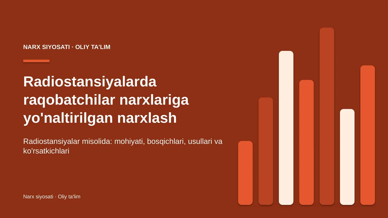 [Radiostansiyalarda raqobatchilar narxlariga yo'naltirilgan narxlash]