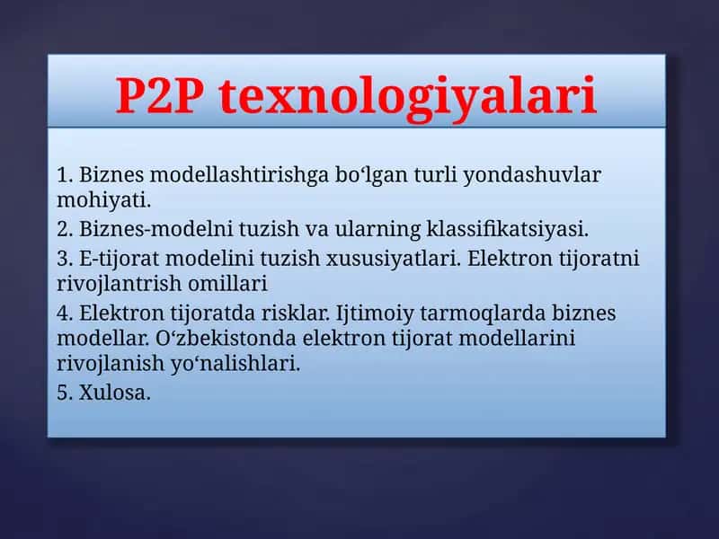P2P texnologiyalari