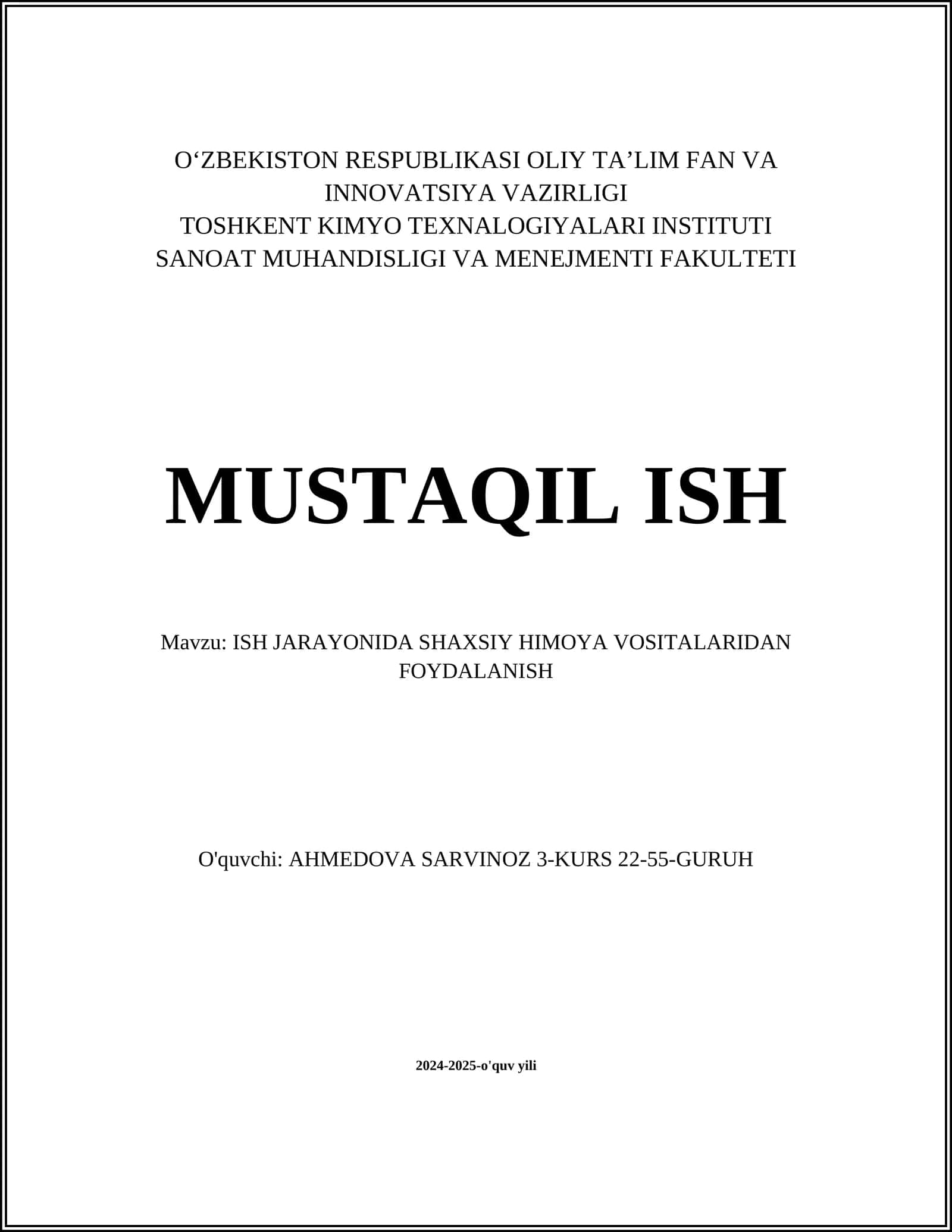 Shaxsiy himoya vositalari