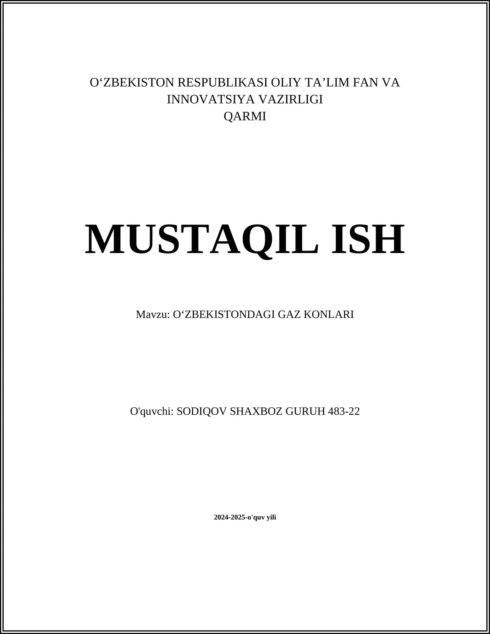 OʻZBEKISTONDAGI GAZ KONLARI