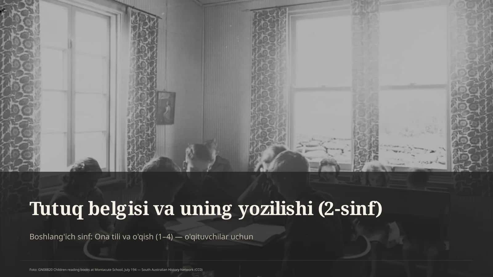 Tutuq belgisi va uning yozilishi (2-sinf)