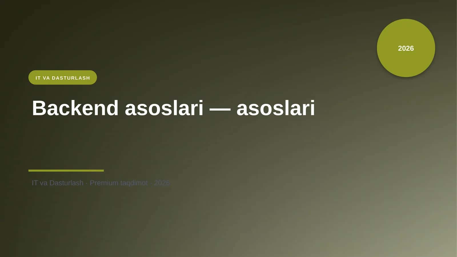 Backend asoslari — asoslari