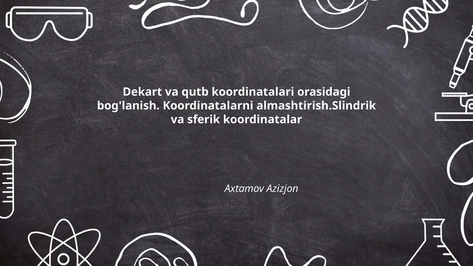 Dekart va qutb koordinatalari orasidagi bog'lanish