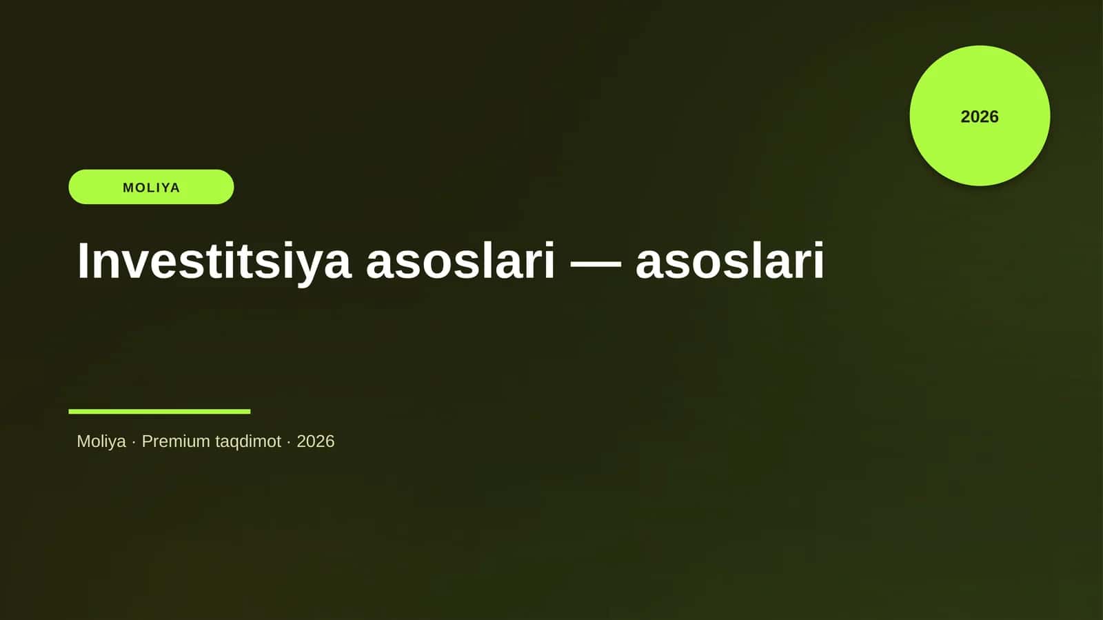 Investitsiya asoslari — asoslari