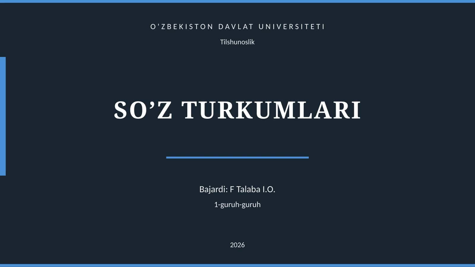 SO’Z TURKUMLARI