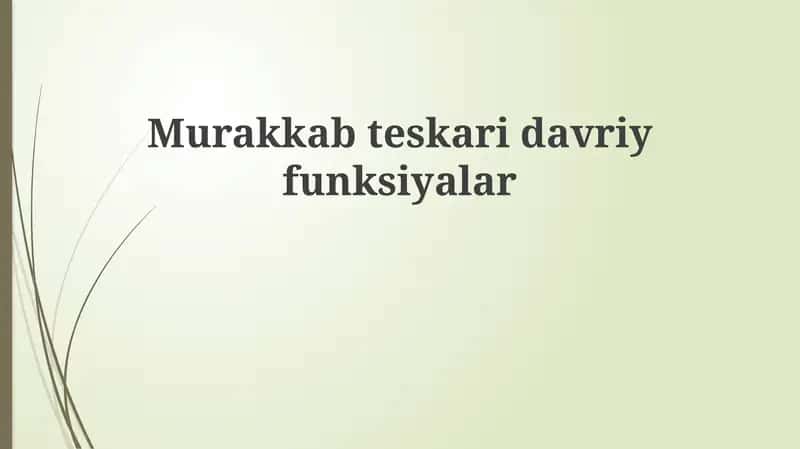 Murakkab teskari trigonometrik funksiyalar