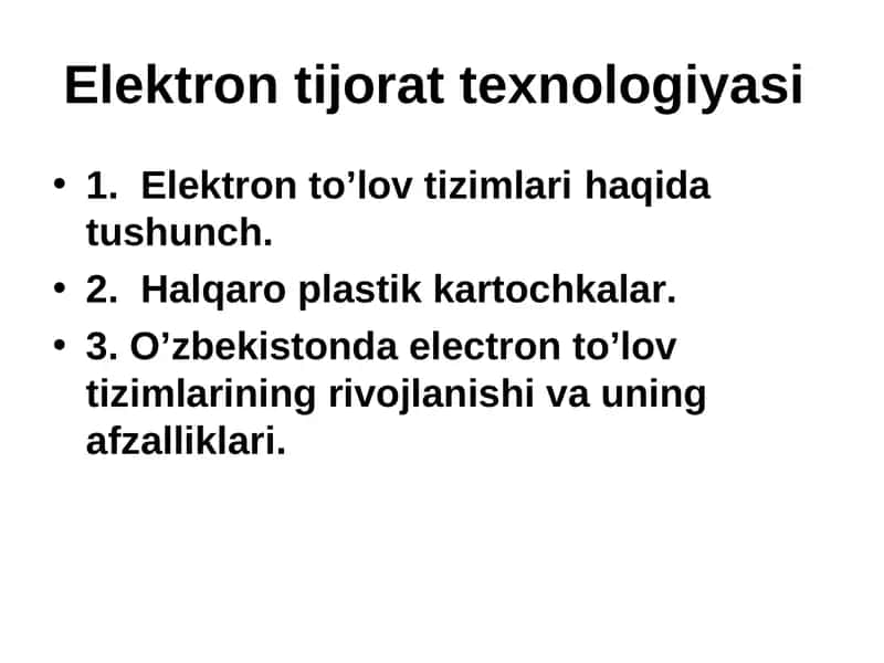 Elektron tijorat texnologiyasi