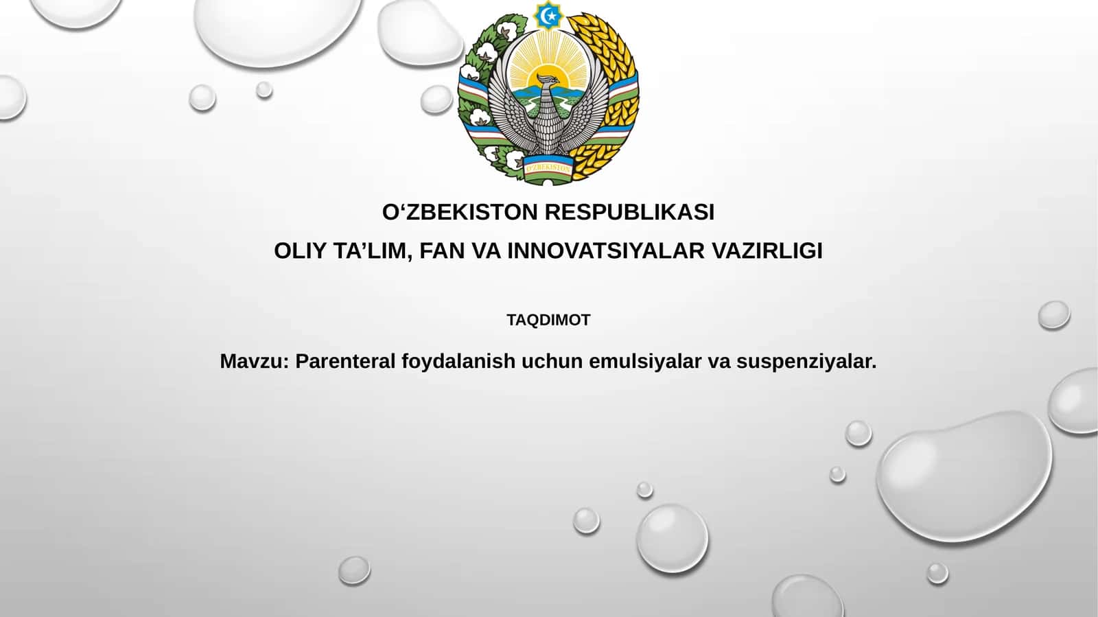 Parenteral emulsiyalar va suspenziyalar