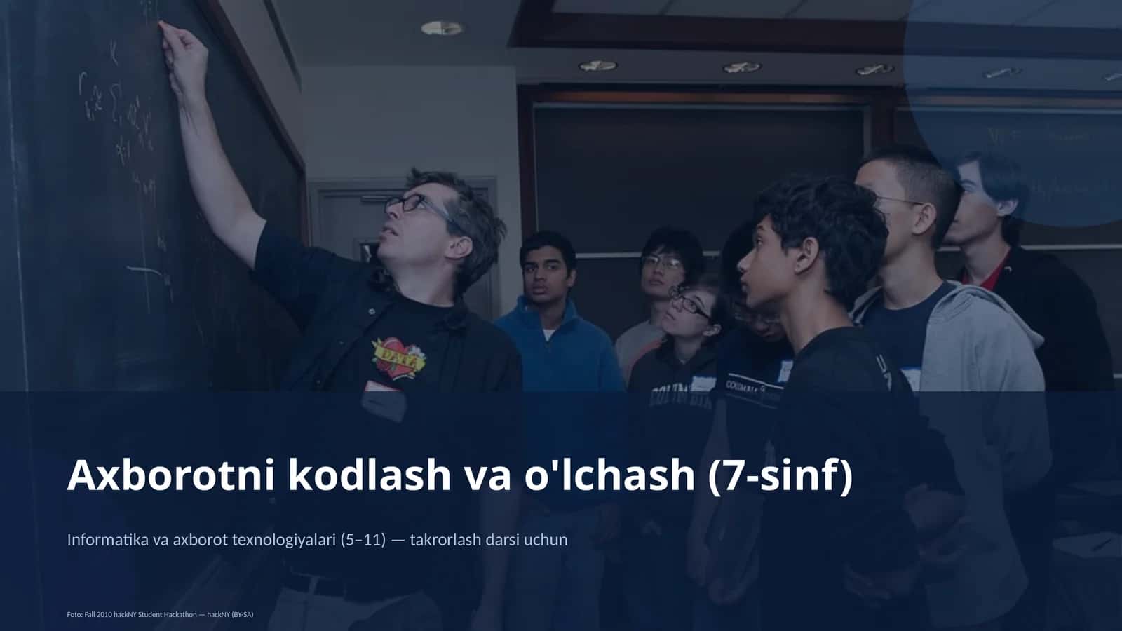 Axborotni kodlash va o'lchash (7-sinf)