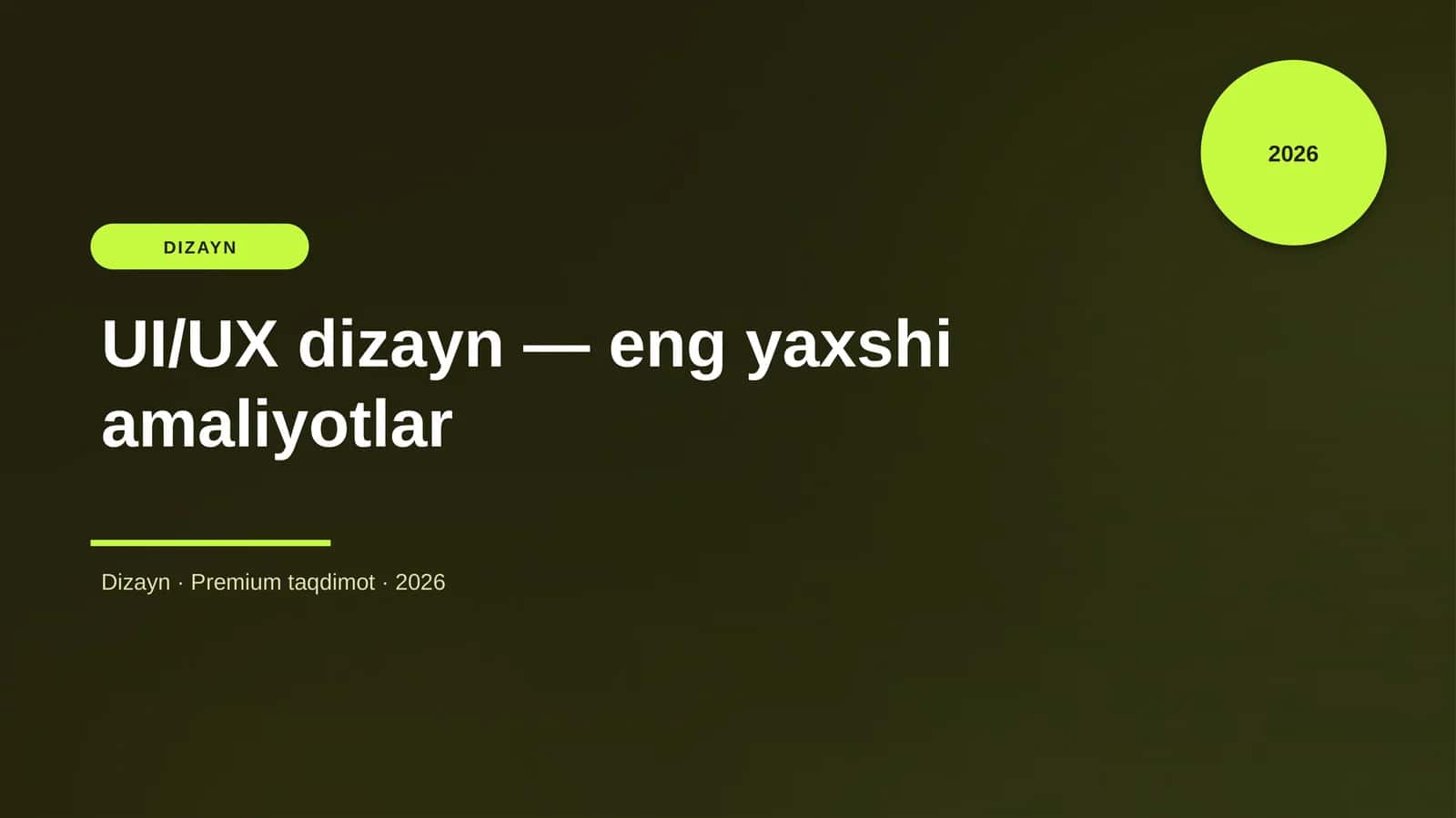 UI/UX dizayn — eng yaxshi amaliyotlar