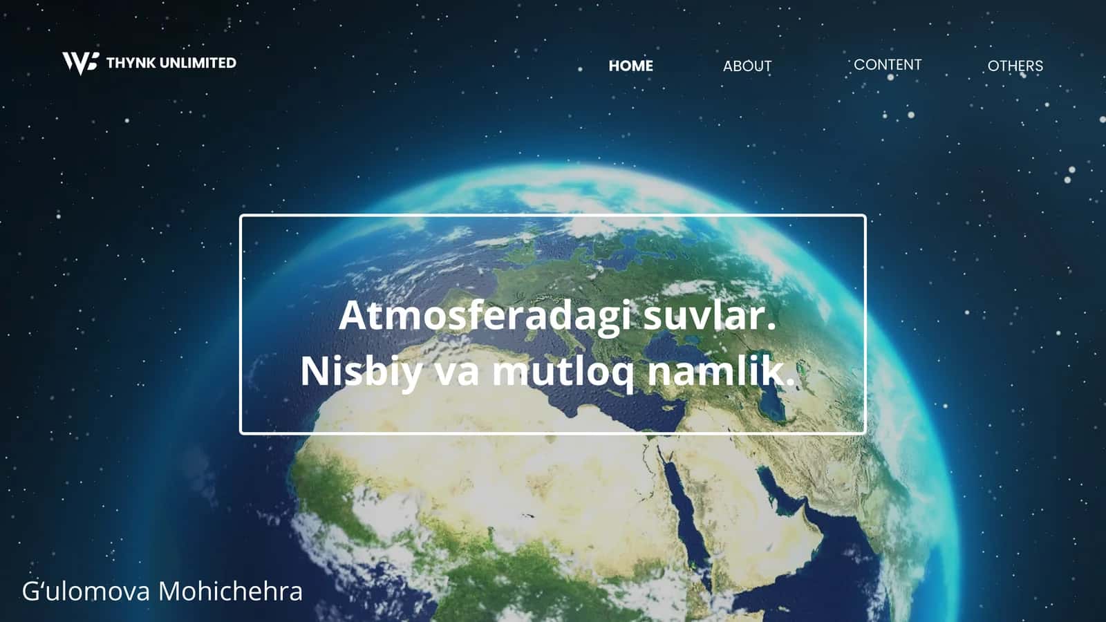 Atmosferadagi suvlar. Nisbiy va mutloq namlik