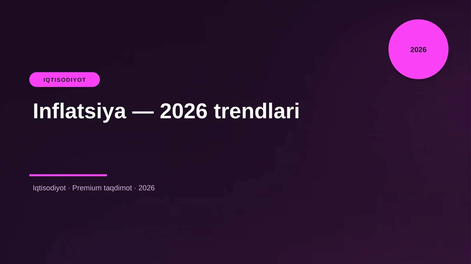 Inflatsiya — 2026 trendlari