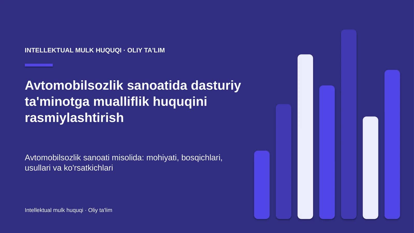 INTELLEKTUAL MULK HUQUQI · OLIY TA'LIM