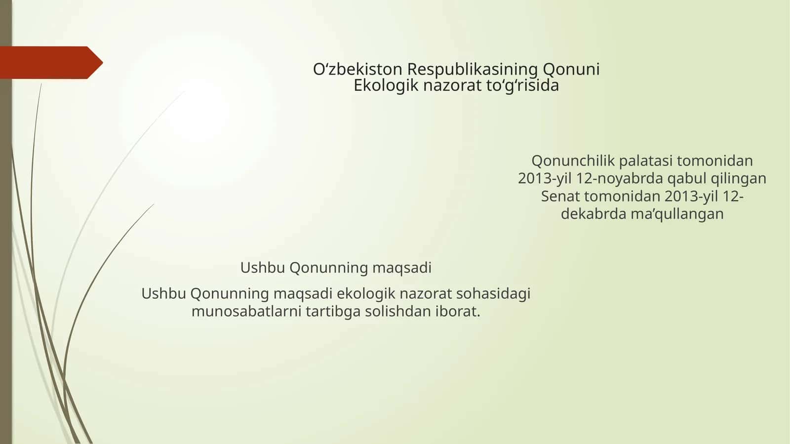 Ekologik nazorat Qonuni