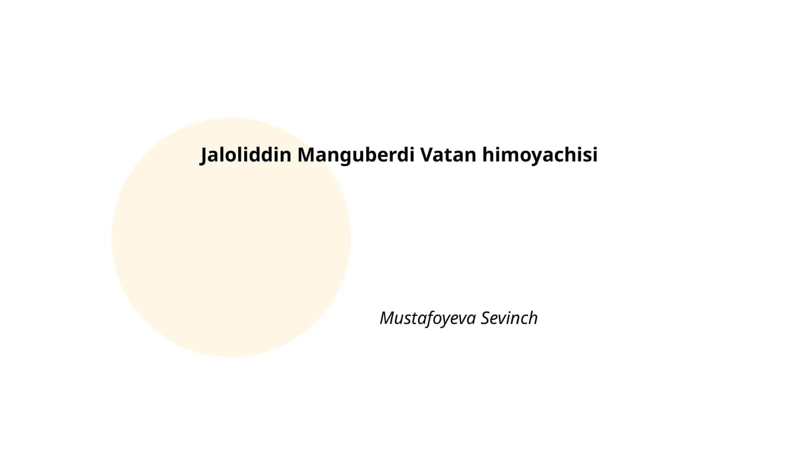 Jaloliddin Manguberdi Vatan himoyachisi