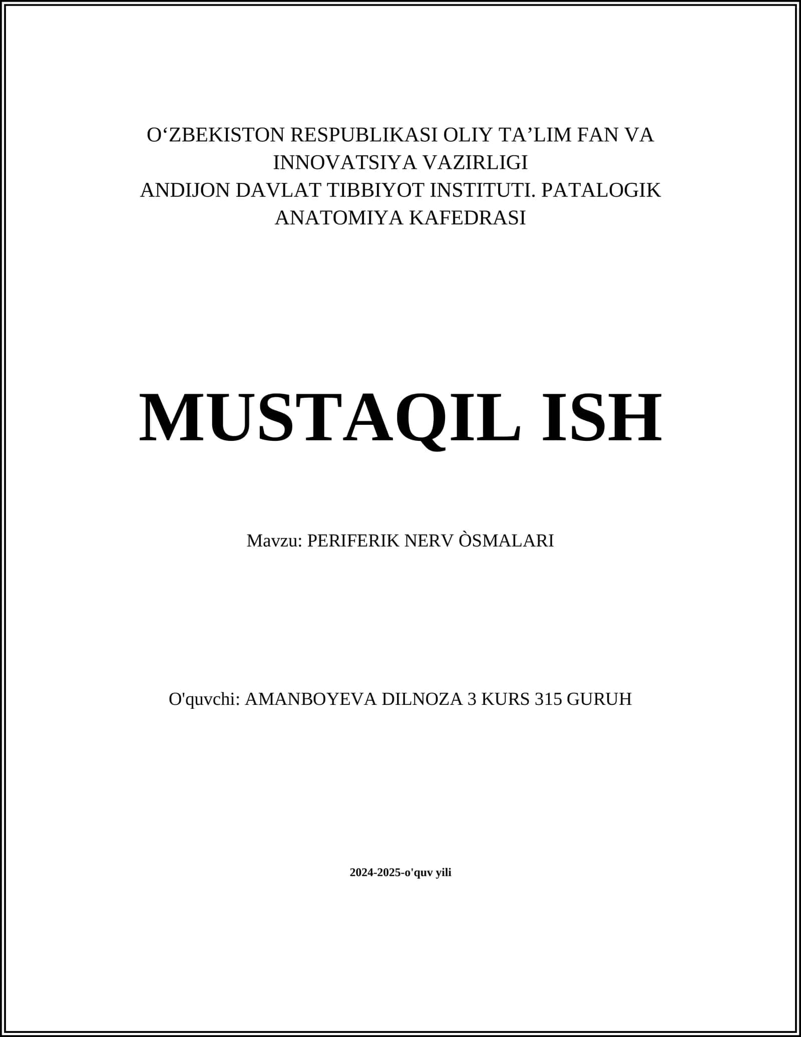 PERIFERIK NERV ÒSMALARI