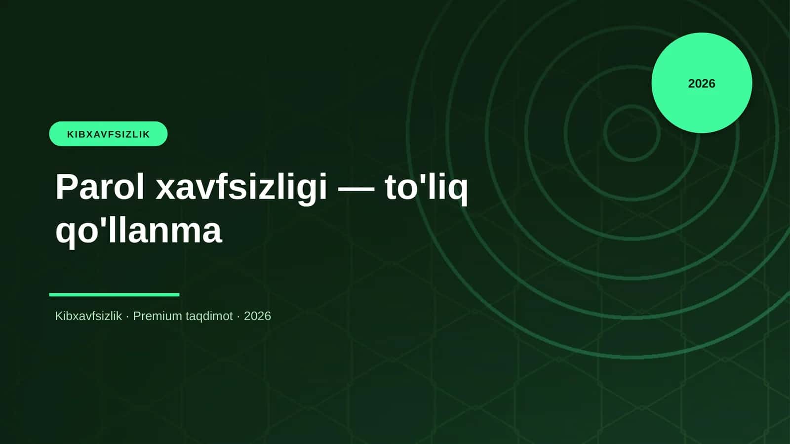 Parol xavfsizligi — to'liq qo'llanma