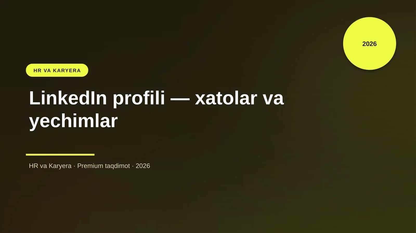 LinkedIn profili — xatolar va yechimlar